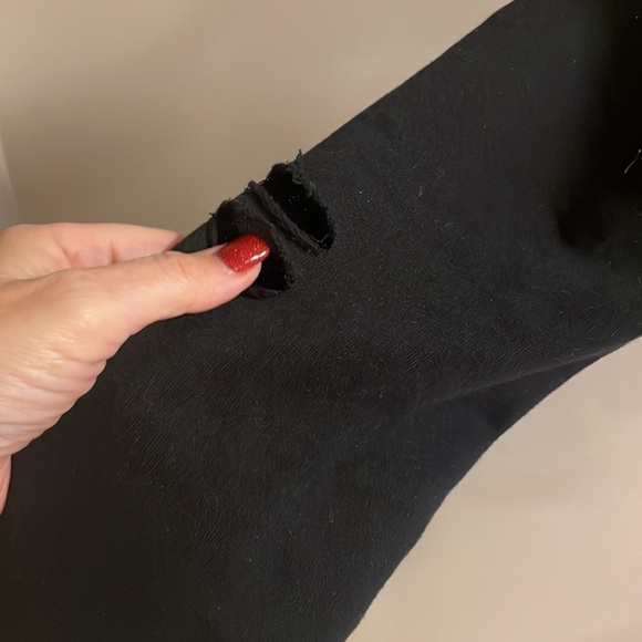 Distressed cut out / torn look / cold shoulder fashion lightweight sweatshirt S - Picture 3 of 15